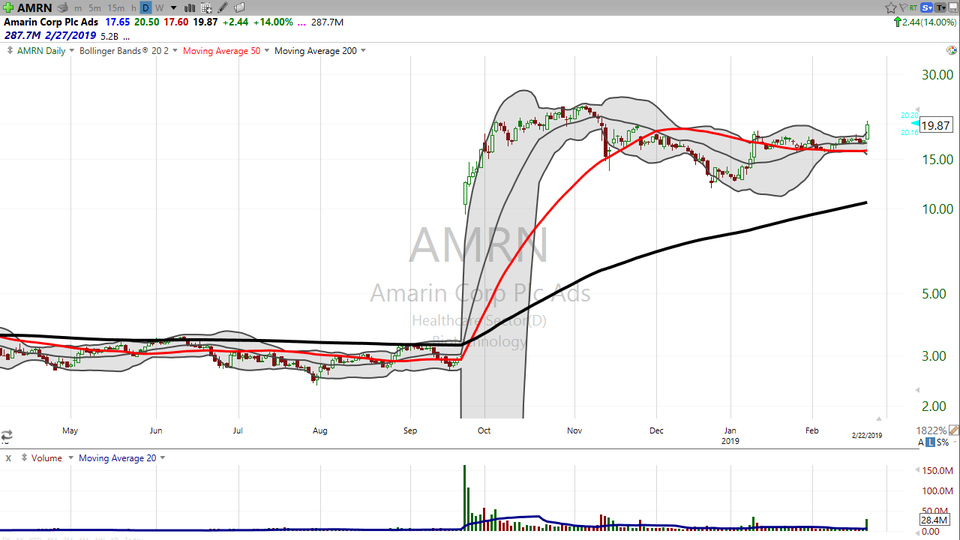 Here's how I'm trading Amarin ($AMRN) and Evertec ($EVTC) (February 22, 2019)