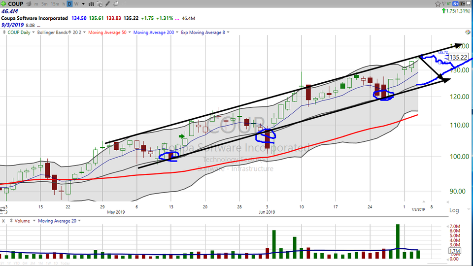 Here's my take on a couple of our Growth Stocks.  Check out Coupa ($COUP) and CyberArk ($CYBR) (July 03, 2019)